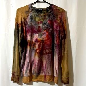 Buffalo David Bitton - Tie Dye by Gail | Brown and Red Crew Neck Sweater